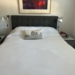 Ikea grey king size bed head only - excellent condition