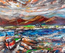 Sleeping fishing boats alias Vessels at Murrisk, Ireland, Co Mayo