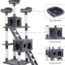 Cat Tree Tower With Tunnel Condo Hammock Bed, 186cm Cat Activity Centres Scratching Post Tower Tree Pet Palace Cat Palace, Tall Cat Tree Climbing Tower Image 3