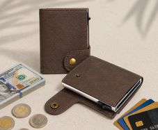 Luxury Slim Leather RFID Wallet Minimalist Card Holder Secure Front Pocket Wallet