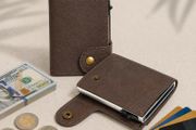 Premium Genuine Leather Smart Card Holder Wallet RFID Blocking Slim Wallet with Pop-Up Card Case