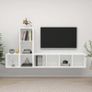3 Piece TV Cabinet Set White Chipboard Image 5