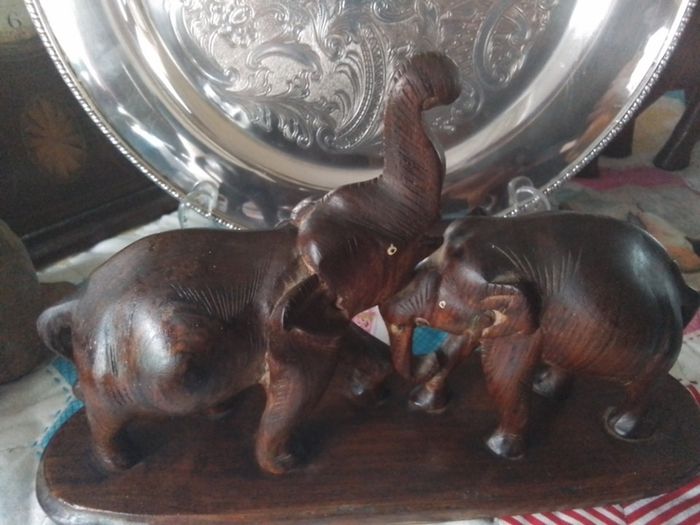 Pair of Carved Elephants