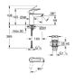 Grohe QuickFix Start SilkMove EnergySaving Cloakroom Mono Basin Mixer Tap with Waste - Chrome Image 6