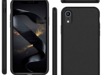 Black Soft Silicone Case for iPhone XR Shockproof Back Cover