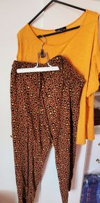Plus size Leopard print summer trousers + top 18/20