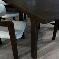 Contemporary Dark Walnut Dining Table Ex Display, Excellent Condition