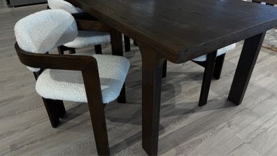 Contemporary Dark Walnut Dining Table Ex Display, Excellent Condition