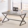 Gray Computer Desk Modern Writing Study for Home Office Industrial Wooden Metal Executive Work Simple Pc Gaming Laptop Workstation Table in Bedroom Light Grey Oak 140 CM Image 9