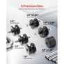Tube Roller Bender, Max 1-1/2" Manual Tube Pipe Roller Bender with 6 Dies, 360 Copper Aluminum Pipe Bending Tool for Square, Round Tube & Flat Bar Image 7