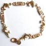 Vintage 24K GF Gold Filed Bracelet Bangle with Dolphins length 8" - 11,33g Image 9