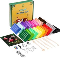 18 color Polymer Clay Set with Modelling Clay Tools | Air Dry and Oven Bake Clay for Kids and Adults | Colored Clay Kit or Sculpting Clay Tools set, a best Christmas or Birthday gift for Kids (FREE POSTAGE)