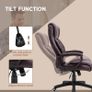 Vinsetto 6 Points Vibration Massage Executive Office Chair Extra Padded Swivel Ergonomic High Back Desk Chair, Brown Image 5