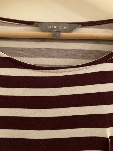 Principles burgundy striped top