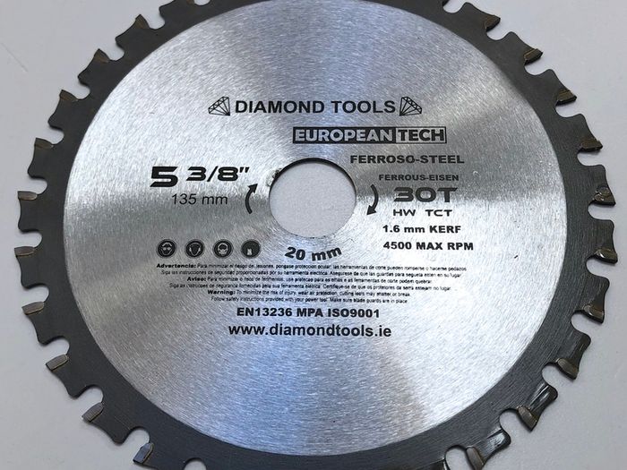 Cordless Circular Saw Blade 135mm  20mm hole