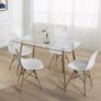 Modern Nordic Dining Set + 4 chairs white Image 2