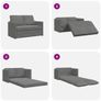 Folding Sofa Bed Dark Grey 122 x 70 x 60 cm Velvet Image 6