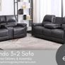 New Sofas 3+2 Grey Fabric Nando Sets Image 3
