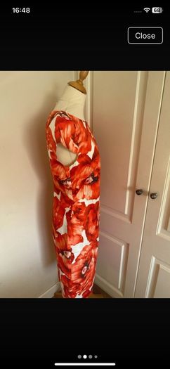Vibrant HallHuber lined dress - new - size 12-14