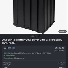 2026 Surron uptra bee battery