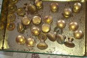 Old Copper Measure and Old lot of Brass Door or Drawer Knobs Selling altogether as 1 lot, Postage Available or Collection