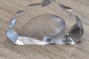 Vintage Mats Jonasson Maleras Swedish Crystal Glass Seal Paperweight Figurine
