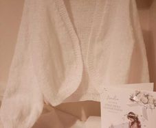 White Hand Knit Communion Bolero