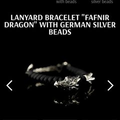 NEW German Silver Paracord Bracelet Dragon Fafnir