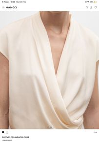 Mango silky sleeveless wrap blouse medium