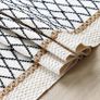 NEW SALE | Macrame Table Runner,Cream Beige Boho Table Runner with Tassels,Hand Woven Cotton and Burlap Splicing Table Runner,Rustic Farmhouse Table Runner for Bohemian,Kitchen Dining Table Image 6
