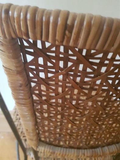 Stunning Design Show Piece Wrought Iron and Rattan Chair