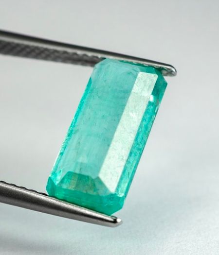 Natural 3.12ct Emerald. Rectangular Step Cut Certified Antwerp Lab