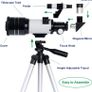 Telescope for Kids & Beginners 70mm Portable Astronomical Telescopes with Height Adjustable Tripod & Phone Adapter Gift for Christmas (FREE POSTAGE) Image 5