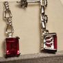 Sterling Silver Lab Grown Rare Padparasha Sapphire Earrings Image 6