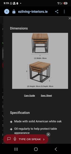 nest of tables solid oak tops