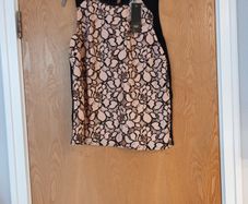 F&F Sleevless  Black Lace Pink/Salmon Top.  S.16.  B.N.W.T