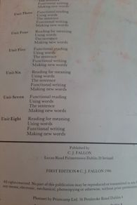 old Fallons school work book 1986