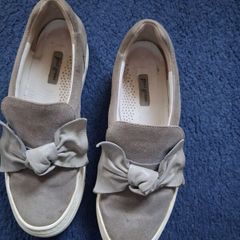 Paul  Green Flat Shoes In Grey Suede