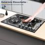 Gas Hob 4 Burners, 60cm Black Glass Built-in Cooktop with 8060W Wok Burner & Thermocouple Protection, Natural Gas & LPG Compatible Image 5