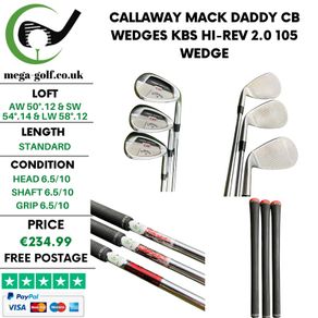 Callaway Mack Daddy CB Wedges Aw 50.12 & Sw 54.14 & Lw 58.12 / KBS Hi-Rev 2.0 105 Wedge