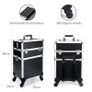 Cosmetic Case Makeup Trolley Beauty Suitcase Box Organizer - M - Black Image 3