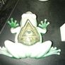 The Mystic Vision Frog Figurine Green White Resin Art Esoteric AllSeeing Eye Image 3