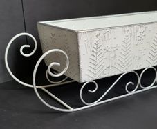 M&S, Christmas Metal Planter Box Mini Hamper Basket Holder Vintage Style Decor