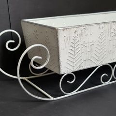 M&S, Christmas Metal Planter Box Mini Hamper Basket Holder Vintage Style Decor