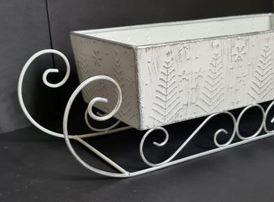 M&S, Christmas Metal Planter Box Mini Hamper Basket Holder Vintage Style Decor
