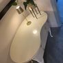 Unique Dressing Table kidney shape white glass top Image 3
