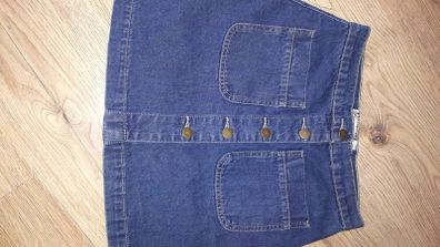 Boohoo blue denim mini skirt size uk4