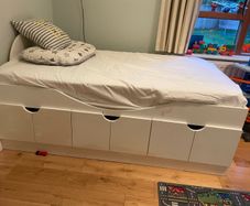 Child storage bed or small bedroom couch.