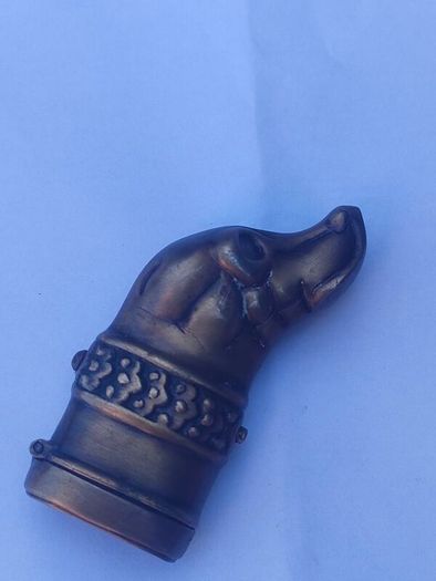 Large Brass Dog Vesta case