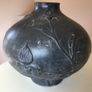 Large Ebonized Earthenware Vase. Image 2